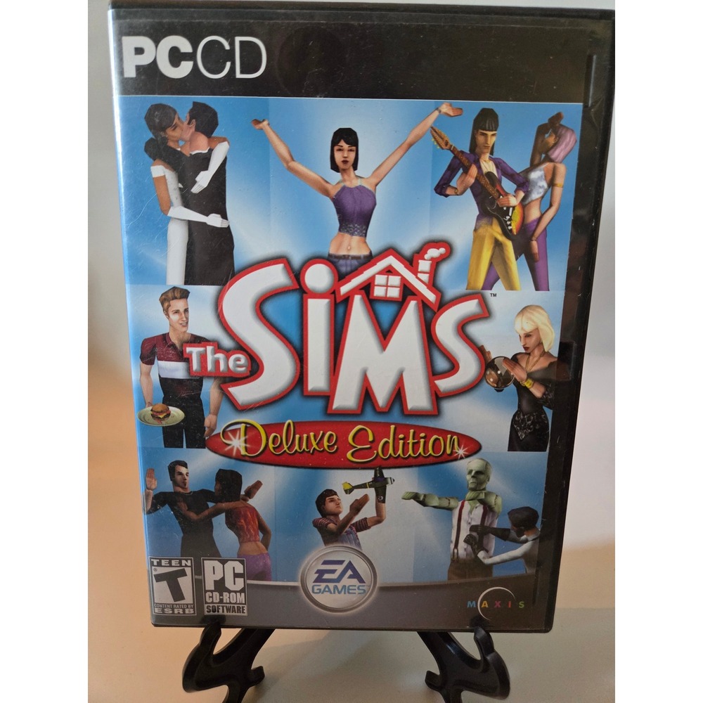 The Sims Deluxe Edition PC CD-ROM 2002 EA Games Maxis with Livin Large Expansion